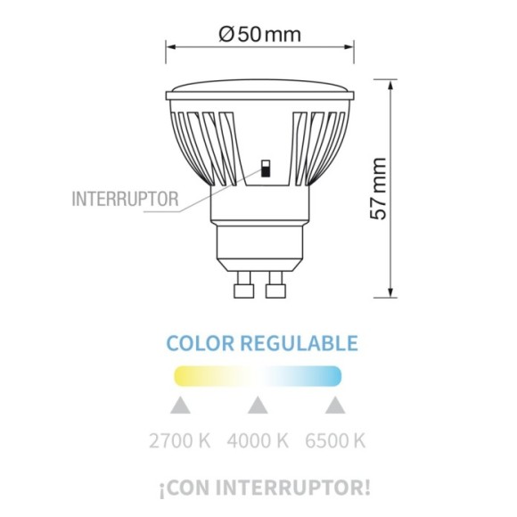 GU10 8W led cerámica CCT UNIVERSAL