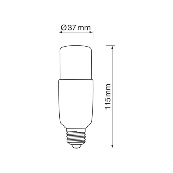 Tubular E27 9W led 3000k