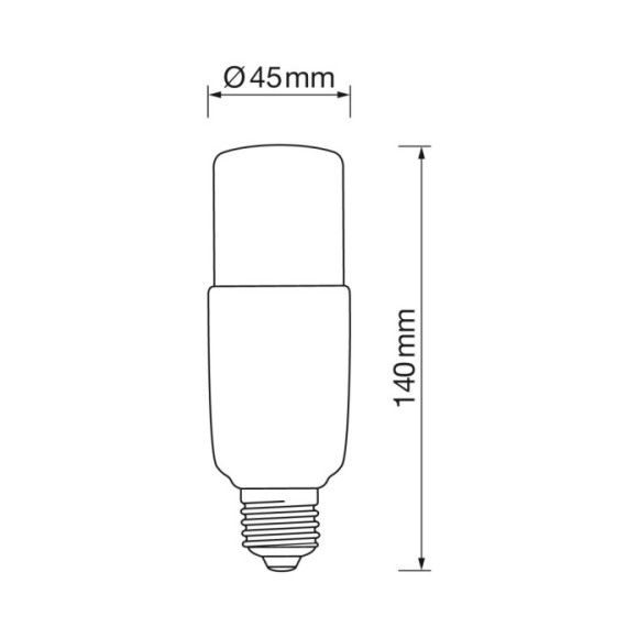 Tubular E27 12W led 4000k