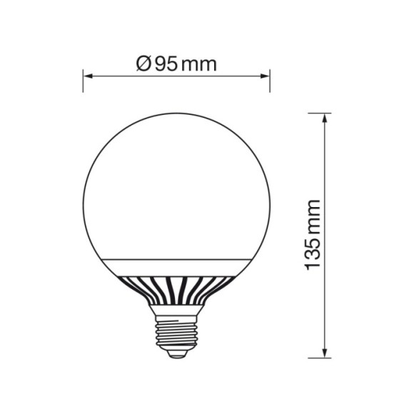Lámpara globo E27 15W led 4000K
