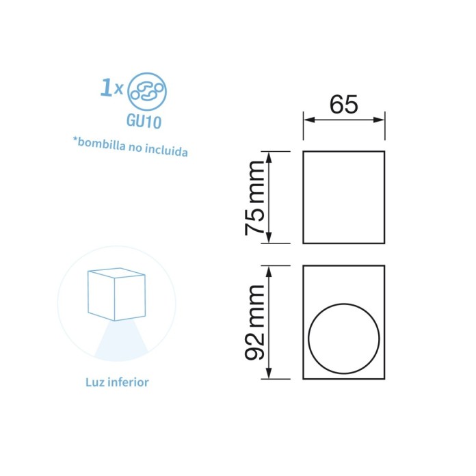 Aplique exterior 1xGU10 máx. 8W