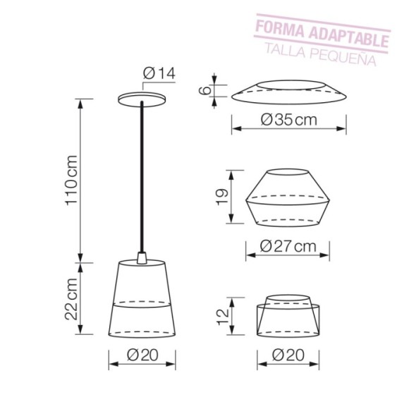 Lámpara colgante1xE27
