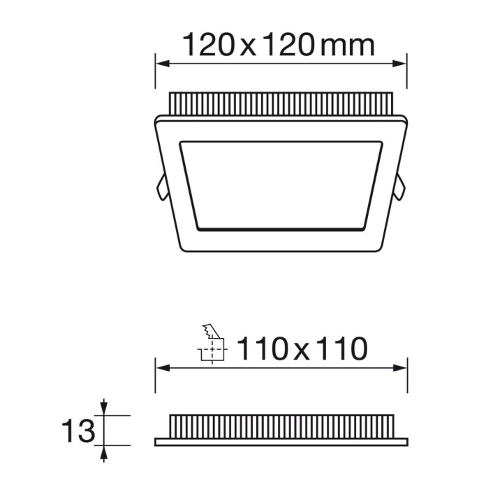 Panel extraplano cuadrado 6W led 4000K