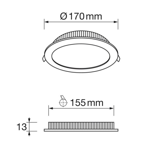 Panel extraplano redondo 12W led 4000K
