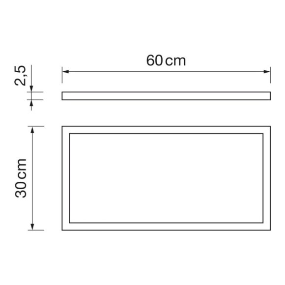 Panel rectangular 36W led