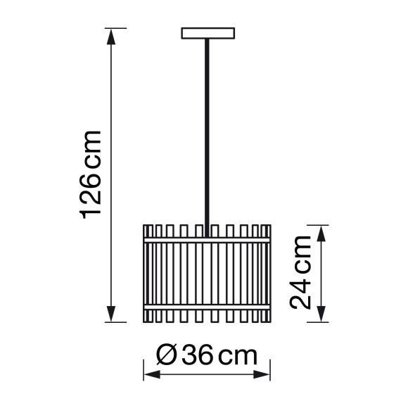 Lámpara colgante 1xE27
