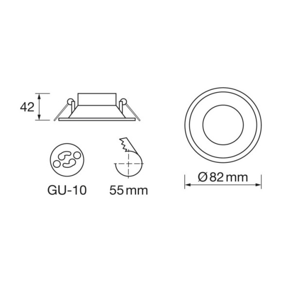 Empotrable redondo fijo