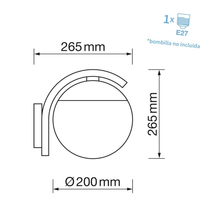 Aplique exterior 1xE27 máx. 25W