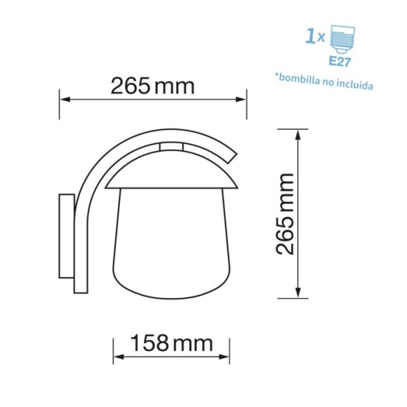 Aplique exterior 1xE27 máx. 25W