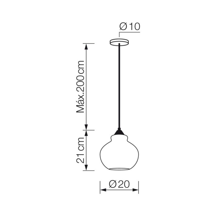 Lámpara colgante1xE27