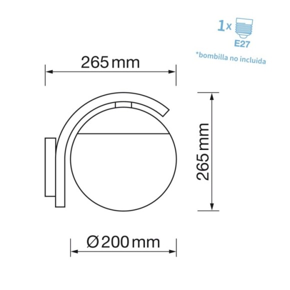 Aplique exterior 1xE27 máx. 25W