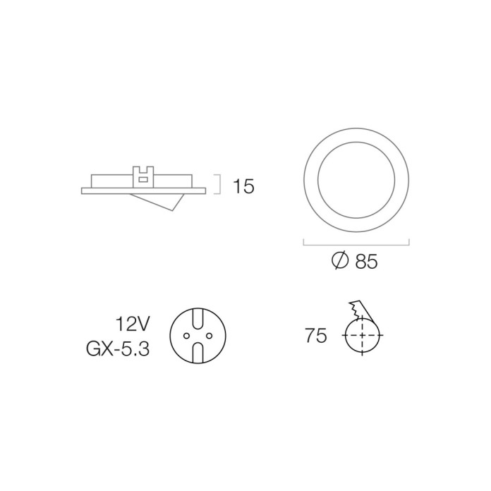 Empotrable basculante redondo