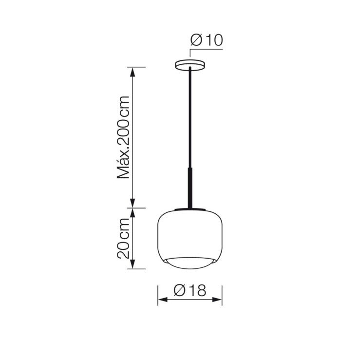 Lámpara colgante1xE27